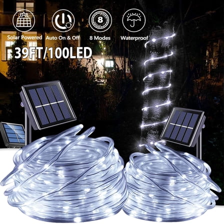 Outdoor Garden Lamp String Light Solar Rope Tube Lights Waterproof 32FT 100 LED