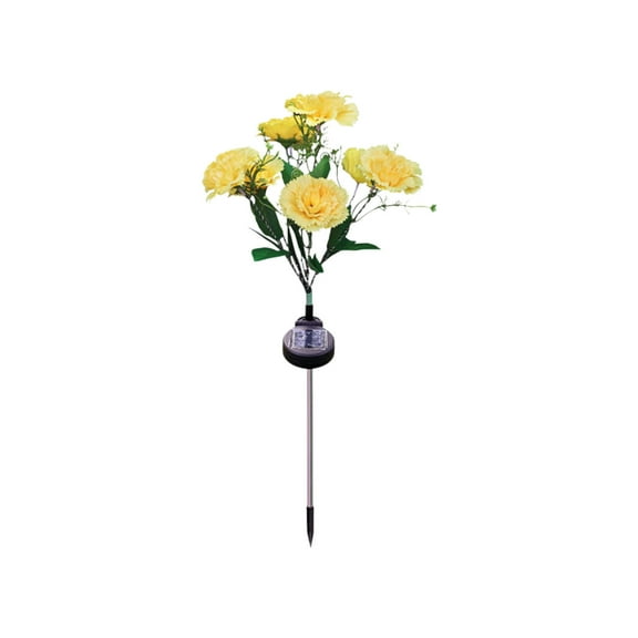Outdoor Garden Lights, Solar Pathway Lamp, LED Silk Carnation Ground Stake Light, Weatherproof Plastic Landscape Lighting