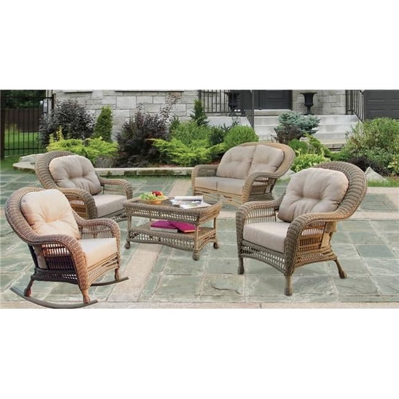 Outdoor Garden Patio Rocking Chairs Conversation Set - 5 Piece