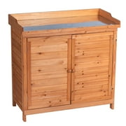 Outdoor Garden Potting Bench Wooden Storage Box Waterproof Furniture Tool Shed