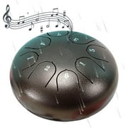 Rain Drum for Outside, Steel Tongue Drum Rain Chime, Mini Handpan Drum Instrument, 8 Note 6 Inch Chakra Drum for Rain Outdoor, Waterproof Outside Musical Rain Drum for Garden (Green)