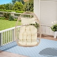 thumbnail image 1 of Outdoor Garden Rattan Egg Swing Chair, Hanging Chair, Patio Porch Lounge Egg Swing Chair, Comfortable Outside Bedrooms Wicker Swing Chair, For Indoor Outdoor Bedroom Backyard, 1 of 9