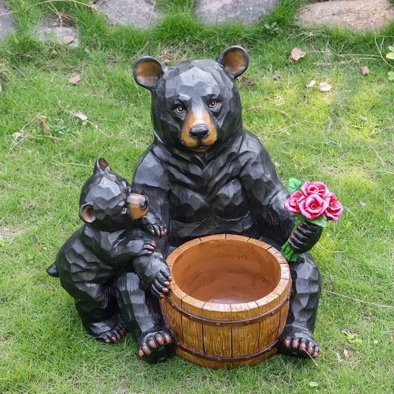 NOBRAND 20.47 in Bear Garden Statue
