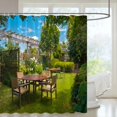 thumbnail image 1 of Outdoor Garden Shower Curtain Garden Landscape Street Plants Floral Landscape Polyester Fabric Hanging Curtains Bathroom Decor, 1 of 5