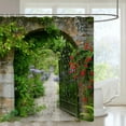 thumbnail image 1 of Outdoor Garden Shower Curtain Garden Landscape Street Plants Floral Landscape Polyester Fabric Hanging Curtains Bathroom r, 1 of 7