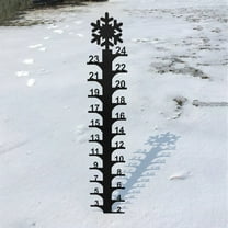 Outdoor Garden Snow Gauge Handmade Metal Snow Measuring Stick Christmas Decorative Gift - Easy Installation Festive Decoration for Yard Winter Monitoring(A)