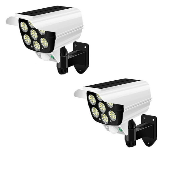 Outdoor Garden Solar Motion Sensor Wall Flood Light Wireless IP65 Waterproof Security Lamp Remote Control For Door Yard -2Pack ,Brings Out Natural Colors