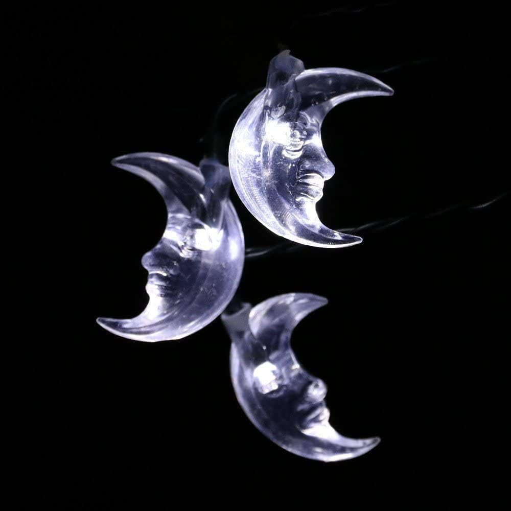 Outdoor Garden Solar String Lights, 4.8M 20LED Solar Moon Lights Moon Fairy Lights String Lights Waterproof with 8 Mode