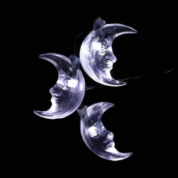 Outdoor Garden Solar String Lights, 4.8M 20LED Solar Moon Lights Moon Fairy Lights String Lights Waterproof with 8 Mode