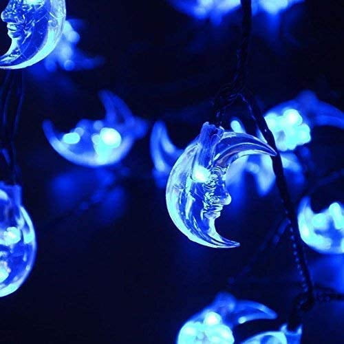 Outdoor Garden Solar String Lights, 6M 30LED Solar Moon Lights Moon Fairy Lights String Lights Waterproof with 8 Mode