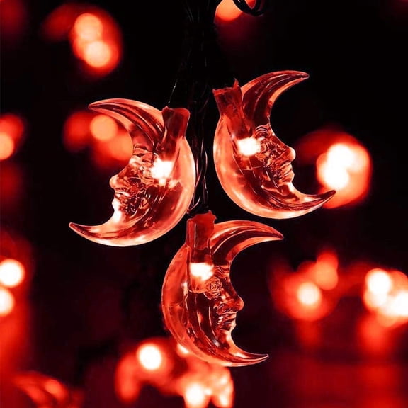 Outdoor Garden Solar String Lights- 6M 30LED Solar Moon Lights Moon Fairy Lights String Lights Waterproof with 8 Mode.