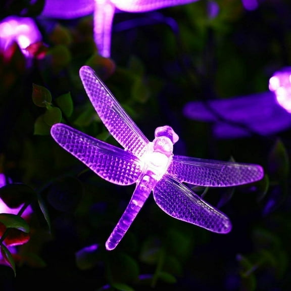 Outdoor Garden Solar String Lights, 6m 30LED Solar Garden Dragonfly String Lights Dragonfly String Light Waterproof for Yard