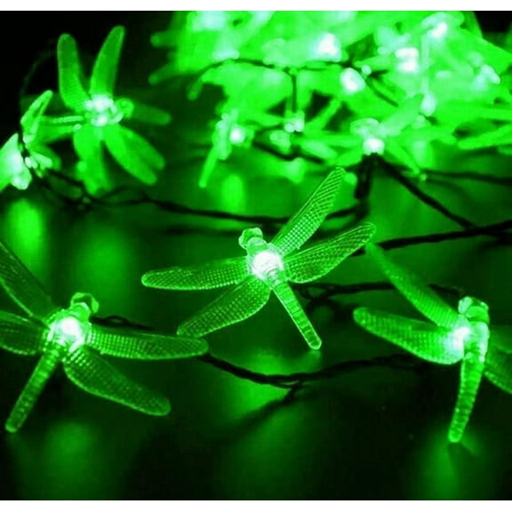 Outdoor Garden Solar String Lights, 6m 30LED Solar Garden Dragonfly String Lights Dragonfly String Light Waterproof for Yard