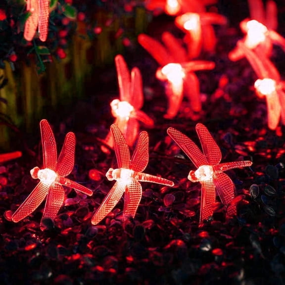Outdoor Garden Solar String Lights, 7m 50LED Solar Garden Dragonfly String Lights Dragonfly String Light Waterproof for Yard