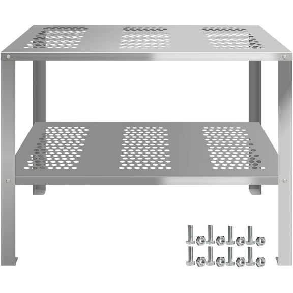Outdoor Stainless Steel Potting  with Storage, Metal Garden Potting Table with Metal Tabletop and Shelf, Potting Work  Station for Garden, Patio, Backyard