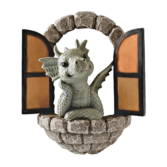 Outdoor Garden Statue, Dinosaur Eating Gnomes Figurine, Humorous Yard Art Ornament for Lawn Patio Decor, Fall Garden Sculpture & Unique Birthday Gift