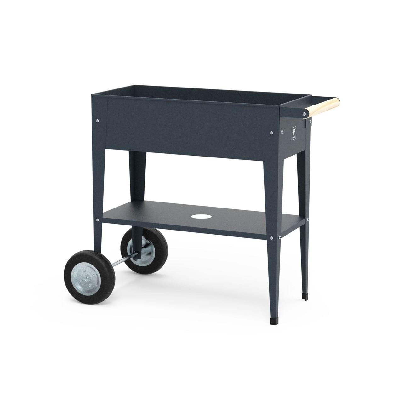 Anthracite Galvanized Steel Raised Garden Planter with Wheels