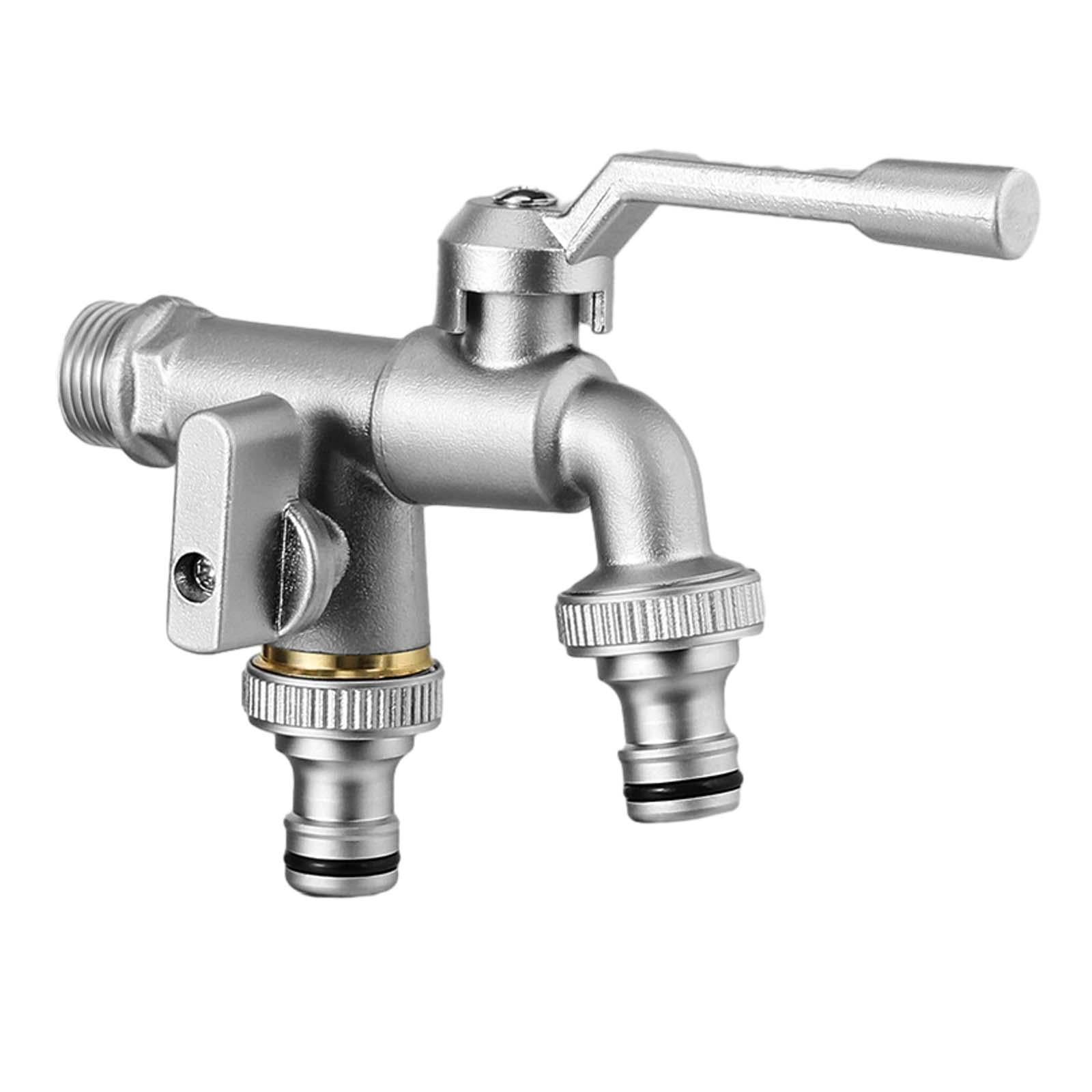 Outdoor Garden Water Faucet/ Washing Machine Faucet with Double Outlets/ Outside Spigot/ Wall