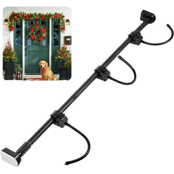 Outdoor Garland Hangers Front Door Garland Hanger Adjustable, Adjustable 30”- 67“ Heavy-Duty Garland Holder for Door Frame Christmas & Halloween Decorations for Wreaths, Lights & More No Screws(L)