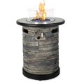 Outdoor Gas Propane Fire Pit Table, Round Porcelain Tile Top 22" Fire