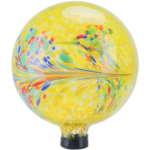 Outdoor Gazing ball Decoration,Glass gazing globe, with Multi-color decor for Enhancing Garden, Yard, & Walkway DecorYellow