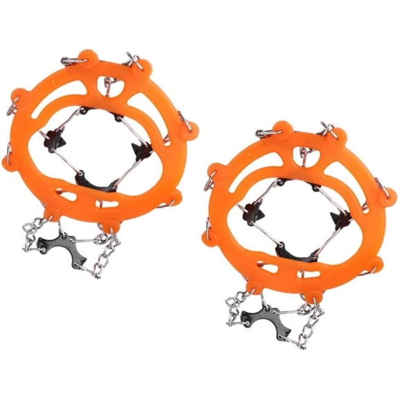 Outdoor Gear Snow Grippers - Non-Slip Ice Cleats with Steel Crampons Traction Aids for Winter Hiking & Climbing Slip-Resistant Footwear & Mountaineering Equipment