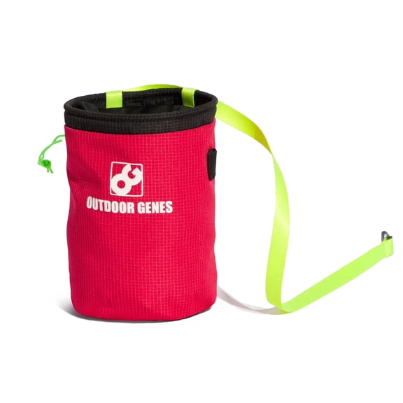 Outdoor Genes Chalk Bag for Climbing - Durable, Lightweight, with Adjustable Belt - Available in Red