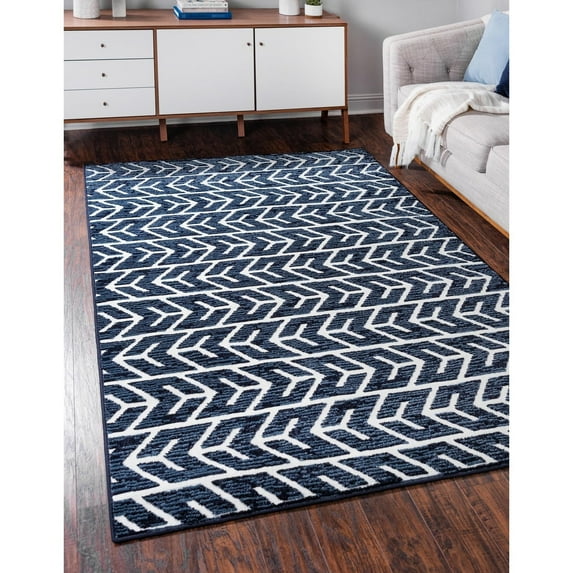 Outdoor Glasbury Collection Area Rug Navy Blue - 6'x9'