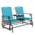 Outdoor Glider Bench - 2 Seater Patio Rocking Chair with Mesh Fabric ...