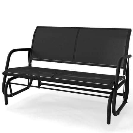 Outdoor Metal Rocking Bench Walsunny Patio Rocking Furniture: Gliding Metal Porch Loveseat, Lawn ...