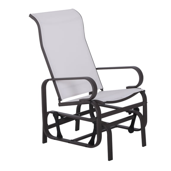 Outdoor Glider Chair, Gliders for Outside Patio with Smooth Rocking Mechanism and Lightweight Construction for Backyard, Beige