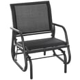 thumbnail image 1 of Outdoor Glider Chair, Metal Frame with Breathable Mesh for Porch/Garden/Poolside | Black | Fabric+Metal, 1 of 11