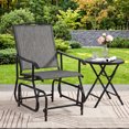 Outdoor Metal Rocking Bench Outdoor Glider Chair with Metal Frame, Armrests, Contured Seat, and ...