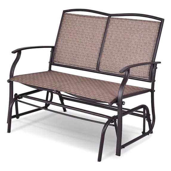 Outdoor Glider Loveseat Chair for Backyard Garden Rocking Seating Patio with Powder Coated Steel Frame