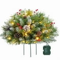 thumbnail image 1 of Outdoor Glowing Christmas Tree Decoration, with Half-Stake Design and Warm White LED Lights, Ideal for Garden Display, Porch Decoration, Creating Festive Ambiance During Holiday Season and Night, 1 of 6