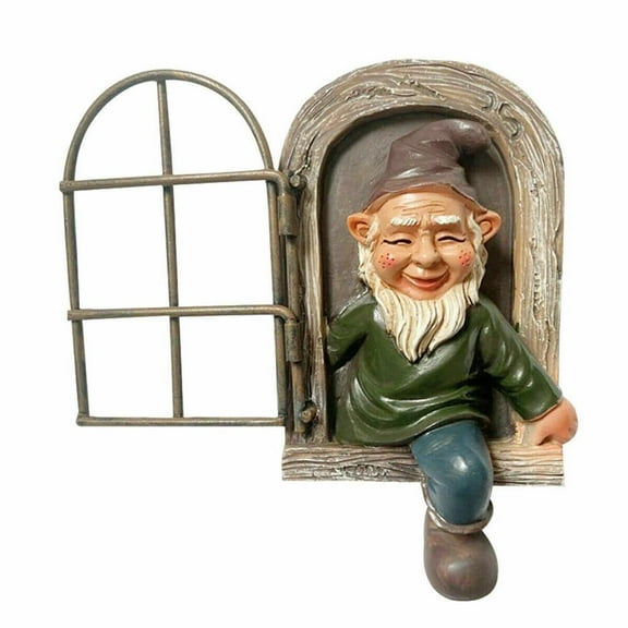 Outdoor Gnome Garden Decorative-6 Inch Elf Out The Door Tree Hugger,Gnome Decorations for Home,Whimsical Dwarves Outdoor Ornament,Gnome Statue Figurines-Patio Yard Lawn Porch Decoration