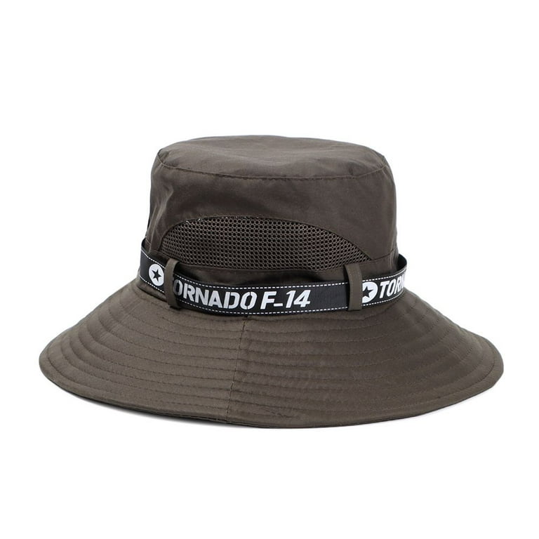 Outdoor Gorro Summer Hiking Sombrero Men Bucket Hat Wide Brim Sun Hat UV  Protection Cap ARMY GREEN 