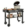 thumbnail image 1 of Outdoor Grill Cart Heavy Duty Commercial Grade Rolling Kitchen Cart w/ Folding Shelf, Stainless Steel Locking Wheels, for Farmers Market, RV, Catering, 1 of 8