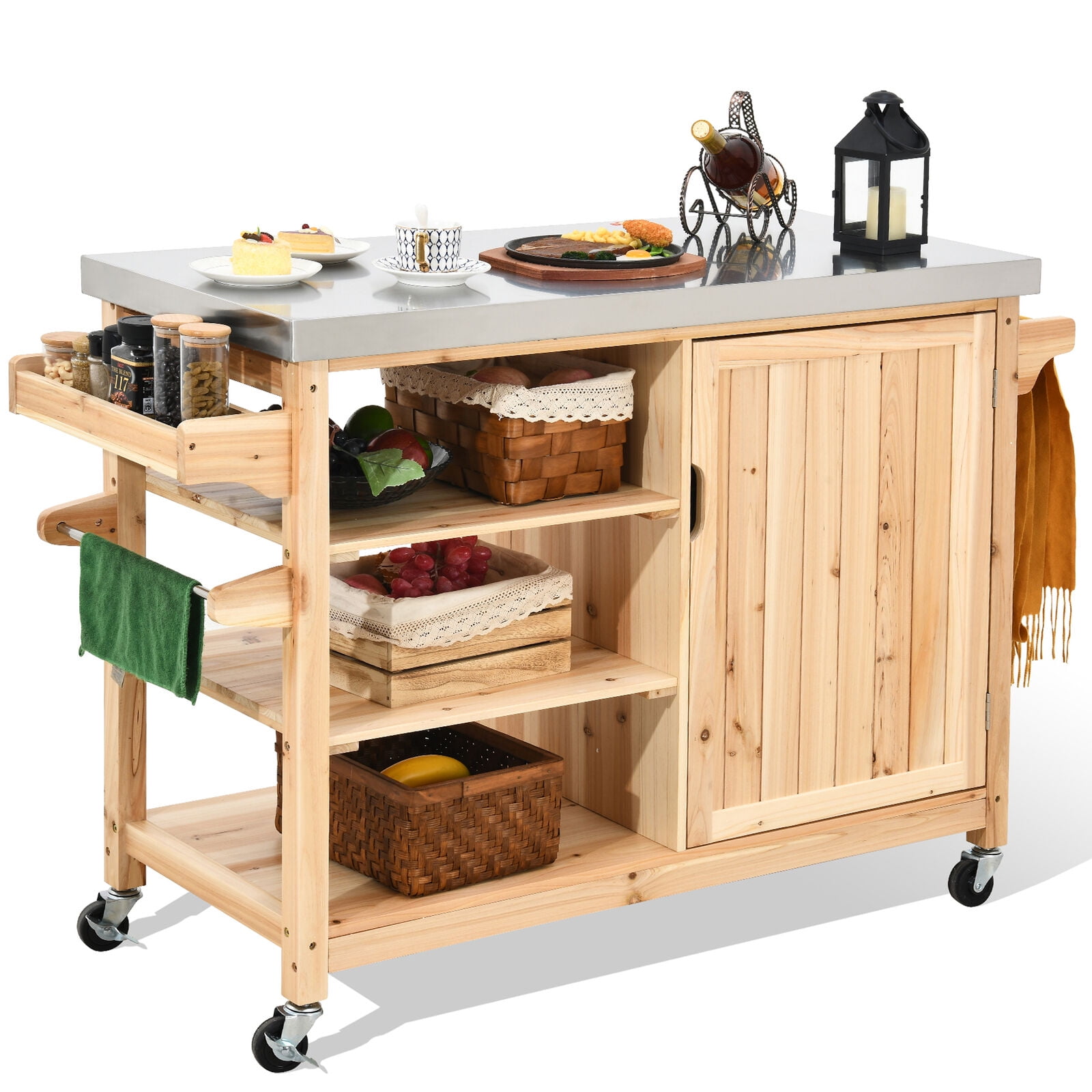 Outdoor Grill Carts with Storage Food Preparation Cart Dining