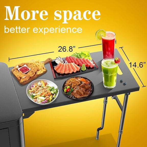 Outdoor Grill Table Cart 57 Inch with Storage for  Griddle Pizza Oven Rolling BBQ Station