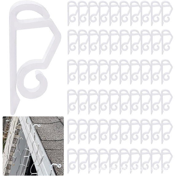 Outdoor Gutter Light Clips, Holiday Light Clips For Decoration, Weatherproof Gutter Hooks For Christmas Lights, String Lights, And Outdoor Decorations, A1 Multi-Functional