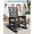 thumbnail image 1 of Outdoor HDPE Rocking Chair with Wood Texture, Weather Resistant Porch Rocker with 380 LBS Support for Patio, Backyard, Balcony and Garden, 1 of 8