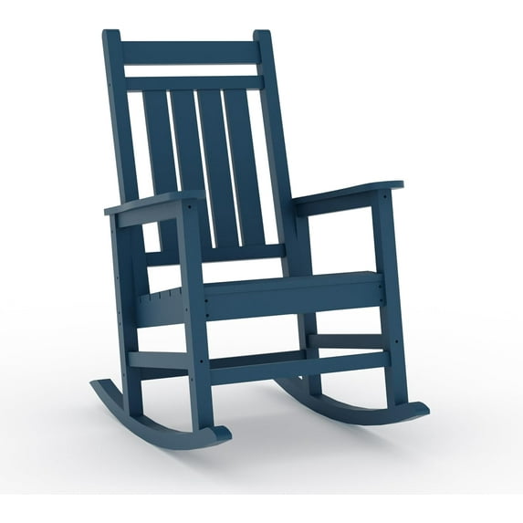 Outdoor HDPE Rocking Chairs, HDPE Oversized Patio Rocking Chairs, All Weather Resistant Porch Rocker, Heavy Duty Front Plastic Rockers for Outside