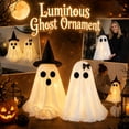 thumbnail image 1 of Outdoor Halloween Decorations, 24 Inch Black Bow Ghost Halloween Decor, Light Up White Standing Halloween Ghost Decoration, 1 Piece Cute Ghost Halloween Decor Piece, Versatile, 1 of 7