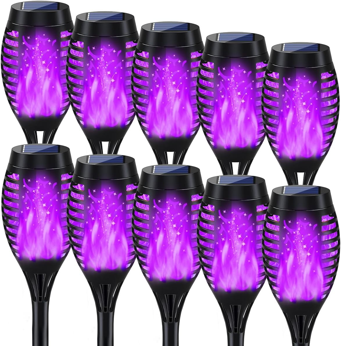 Outdoor Halloween Decorations, 8 Pack Purple Halloween Lights Outdoor
