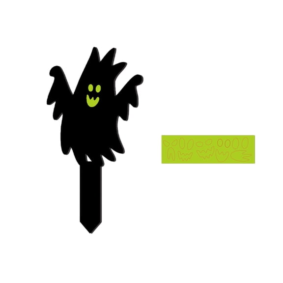 Outdoor Halloween Decorations, Glow in the Dark Ghost Bat Lawn Stake with Luminous Sticker, Spooky Catio Accessories Outdoor & Halloween Yard Decorations