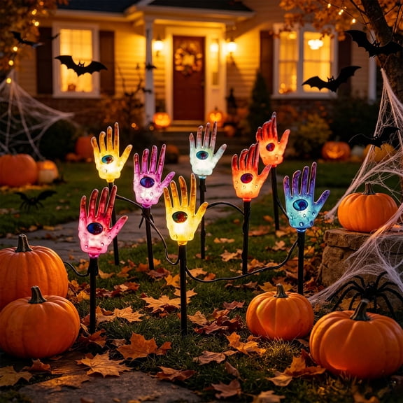 Outdoor Halloween Decorations Halloween Decorations Outdoor Solar LED Stake Light Halloween Hand Eye Figurine For Outdoor Decor Halloween Lights