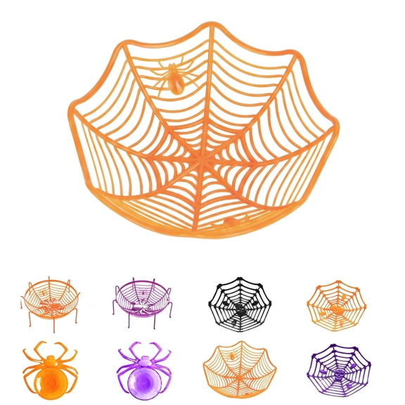 Outdoor Halloween Decorations, Halloween Web Decorations, Candy Sculpted Piece Halloween, Halloween Party Decorations for Adults, 12X3.5 Inch Purple Skull Web Plastic Sculpted