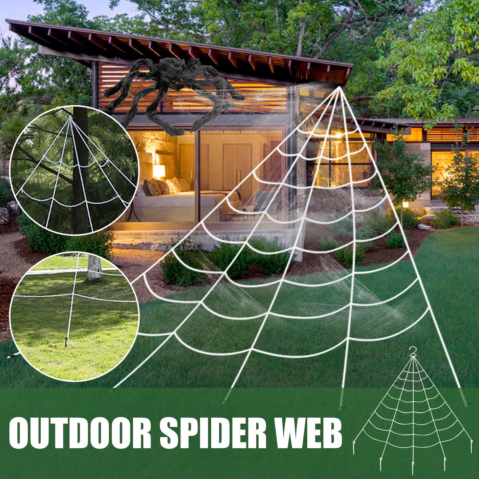 Outdoor Halloween Decorations Scary Spider Triangle Web,for Halloween ...