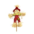 thumbnail image 1 of Outdoor Halloween Decorations Yard 6 X 4 Inch Smiling Scarecrow Straw Figurine Halloween Decorations Outdoor for Porch Lawn and Home Fall Halloween Decor 1 Pack, 1 of 5